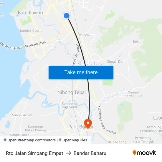 Rtc Jalan Simpang Empat to Bandar Baharu map