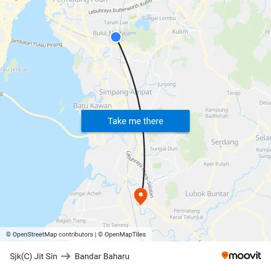 Sjk(C) Jit Sin to Bandar Baharu map