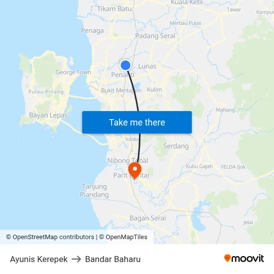Ayunis Kerepek to Bandar Baharu map