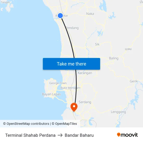 Terminal Shahab Perdana to Bandar Baharu map