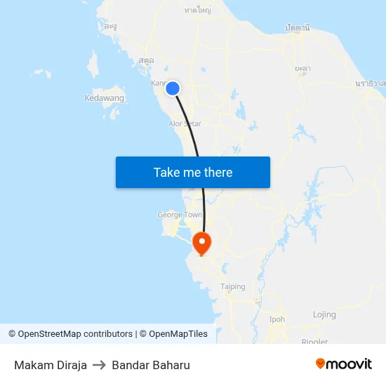 Makam Diraja to Bandar Baharu map