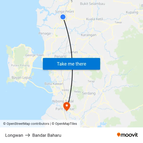Longwan to Bandar Baharu map