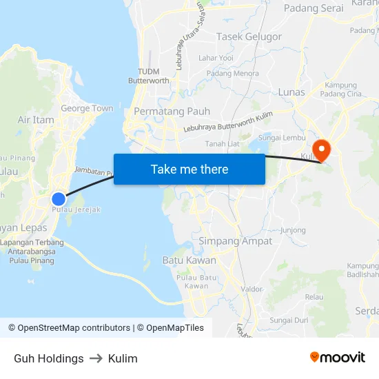 Guh Holdings to Kulim map