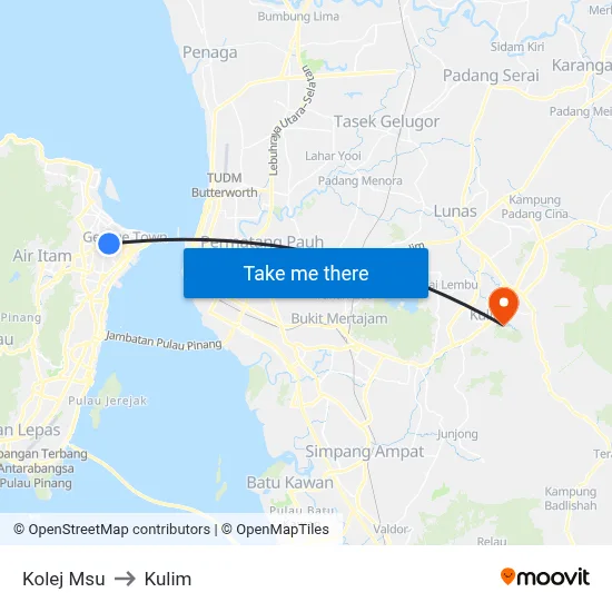 Kolej Msu to Kulim map