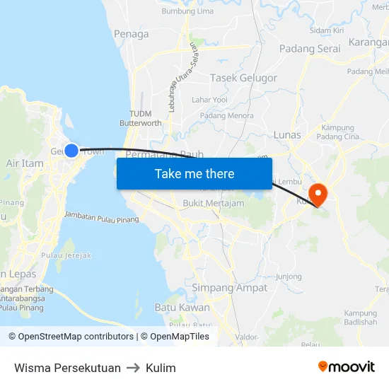 Wisma Persekutuan to Kulim map