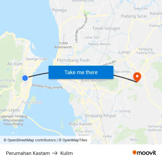Perumahan Kastam to Kulim map