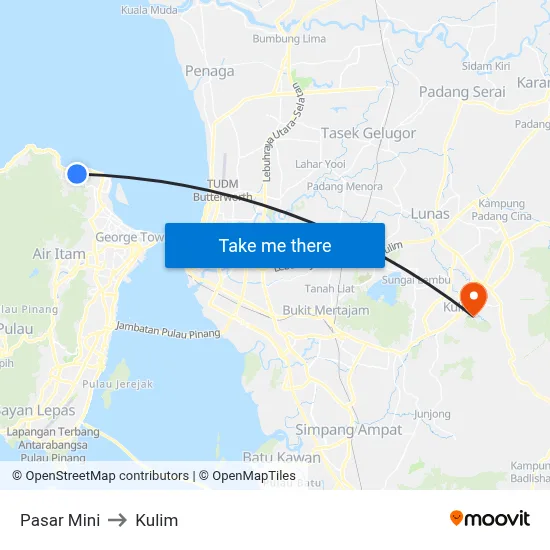 Pasar Mini to Kulim map