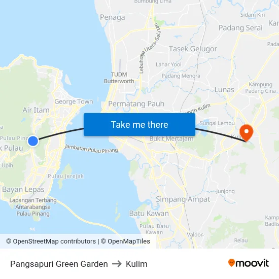 Pangsapuri Green Garden to Kulim map