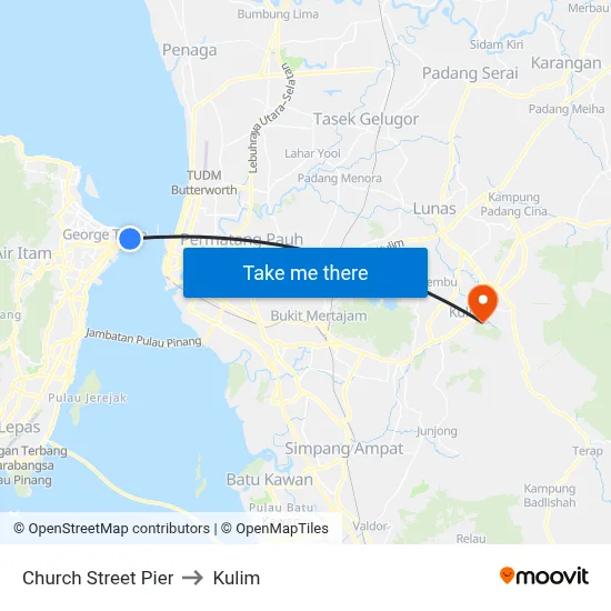 Church Street Pier to Kulim map