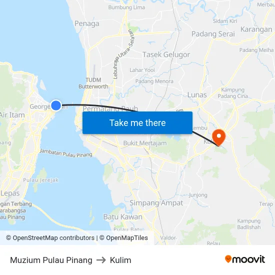 Muzium Pulau Pinang to Kulim map