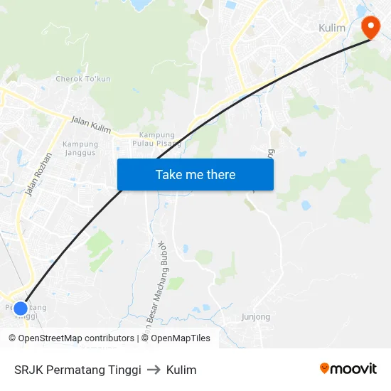 SRJK Permatang Tinggi to Kulim map