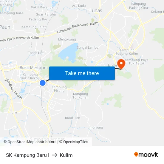 SK Kampung Baru I to Kulim map