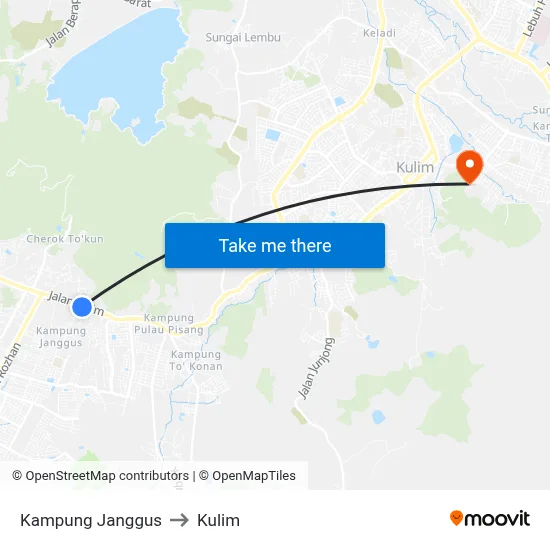 Kampung Janggus to Kulim map