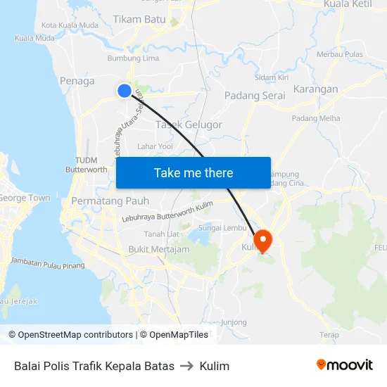 Balai Polis Trafik Kepala Batas to Kulim map