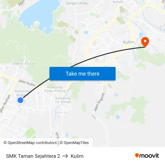 SMK Taman Sejahtera 2 to Kulim map