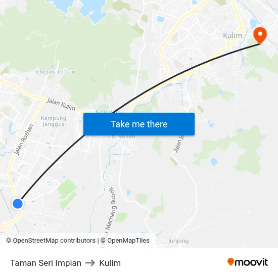 Taman Seri Impian to Kulim map
