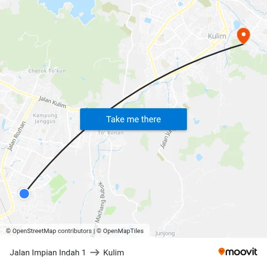 Jalan Impian Indah 1 to Kulim map