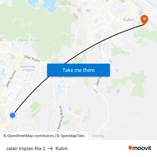 Jalan Impian Ria 2 to Kulim map