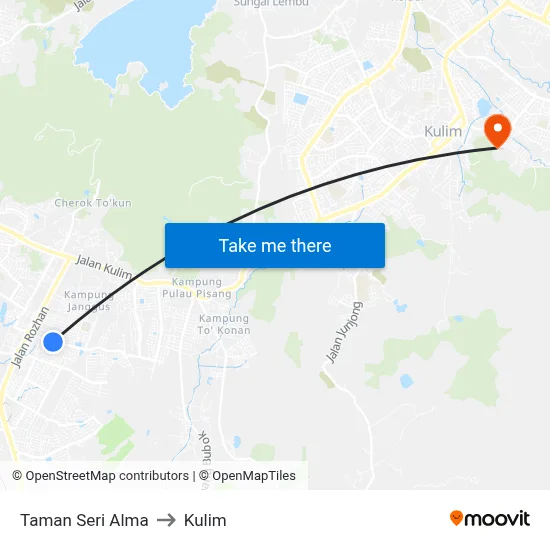 Taman Seri Alma to Kulim map