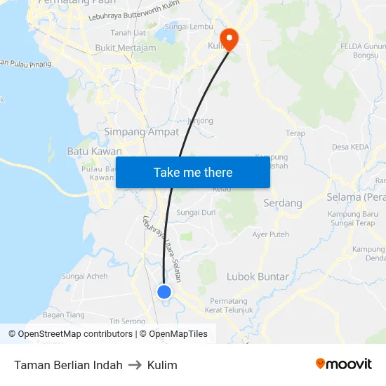 Taman Berlian Indah to Kulim map