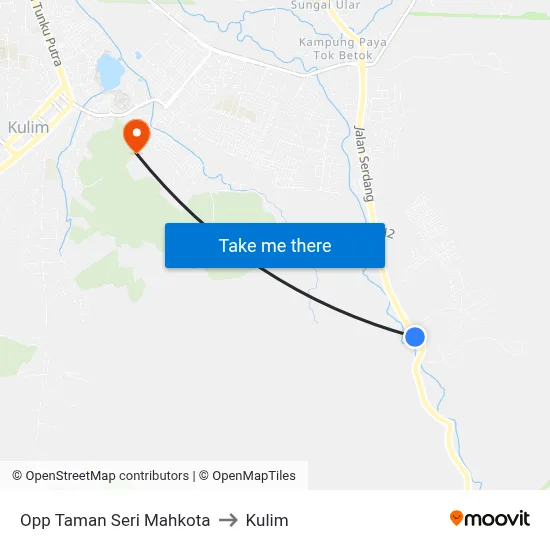 Opp Taman Seri Mahkota to Kulim map