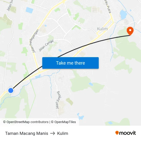Taman Macang Manis to Kulim map