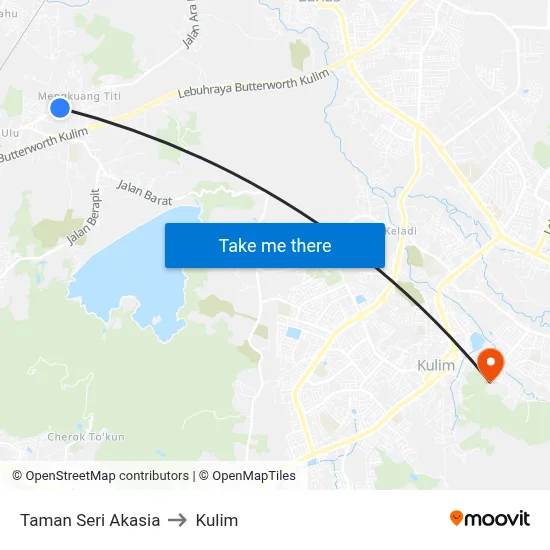 Taman Seri Akasia to Kulim map