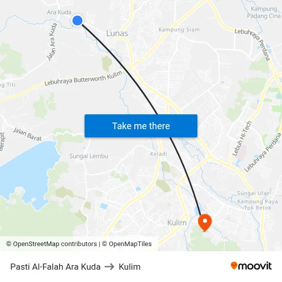 Pasti Al-Falah Ara Kuda to Kulim map
