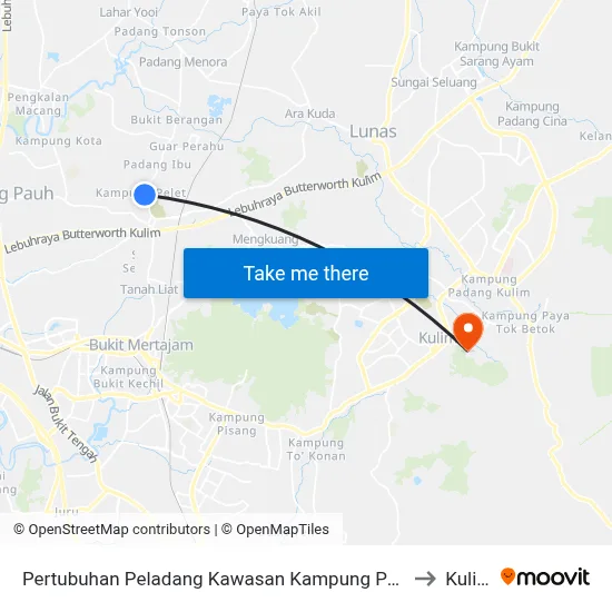 Pertubuhan Peladang Kawasan Kampung Pelet to Kulim map
