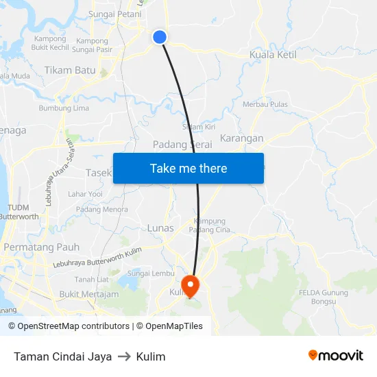 Taman Cindai Jaya to Kulim map