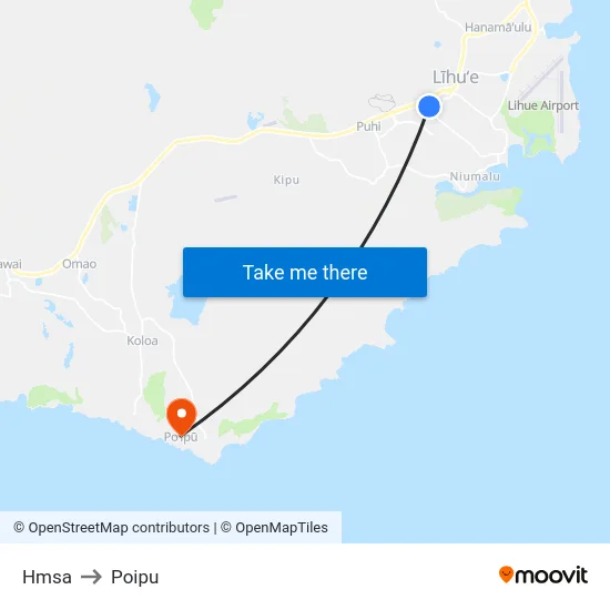 Hmsa to Poipu map