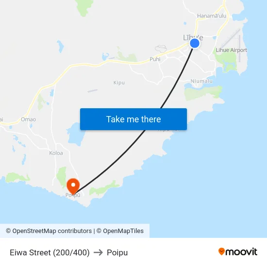 Eiwa Street (200/400) to Poipu map