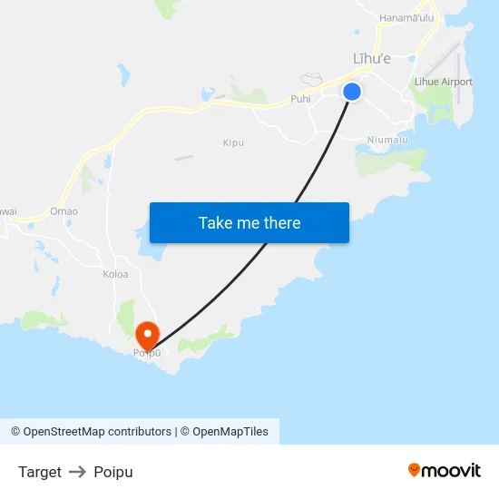 Target to Poipu map