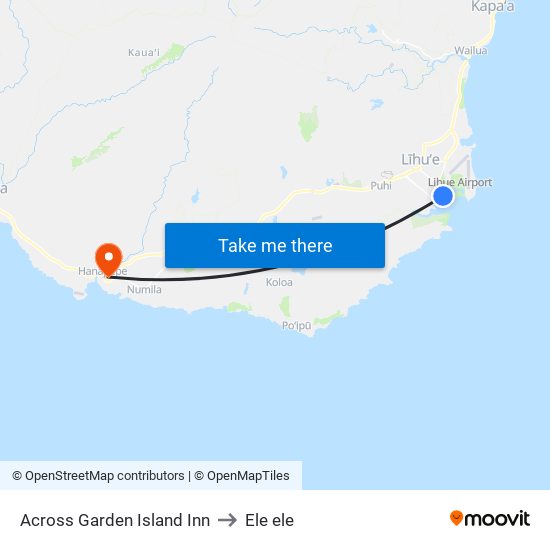Across Garden Island Inn to Ele ele map