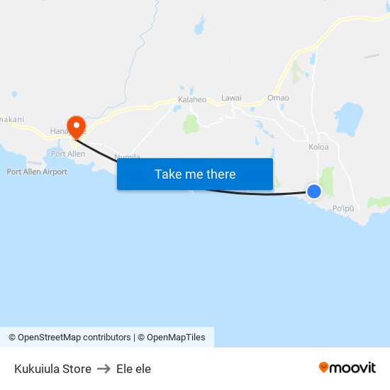 Kukuiula Store to Ele ele map