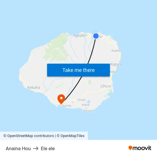 Anaina Hou to Ele ele map