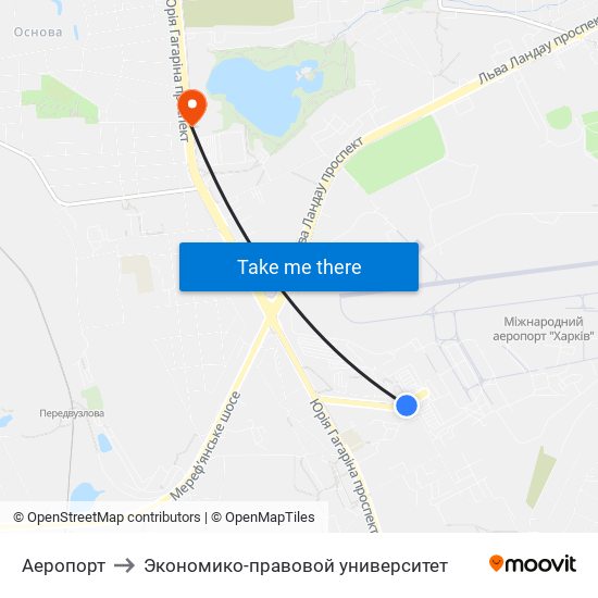 Аеропорт to Экономико-правовой университет map