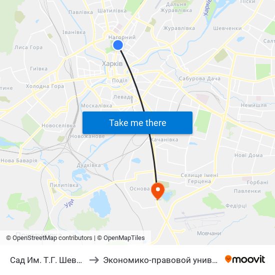 Сад Им. Т.Г. Шевченко to Экономико-правовой университет map