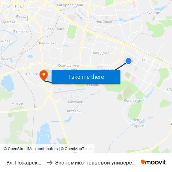 Ул. Пожарского to Экономико-правовой университет map