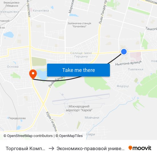 Торговый Комплекс to Экономико-правовой университет map