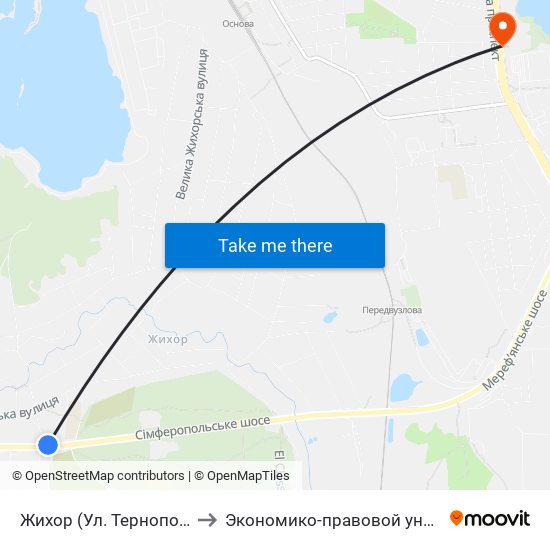 Жихор (Ул. Тернопольская) to Экономико-правовой университет map