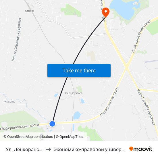 Ул. Ленкоранская to Экономико-правовой университет map