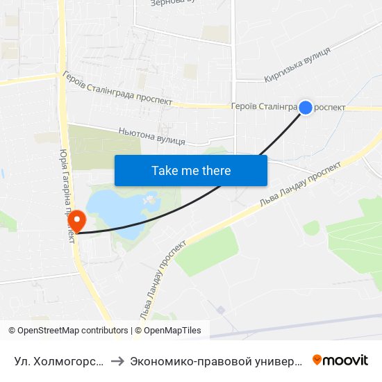 Ул. Холмогорская to Экономико-правовой университет map