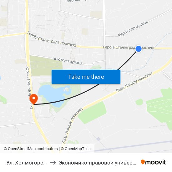 Ул. Холмогорская to Экономико-правовой университет map