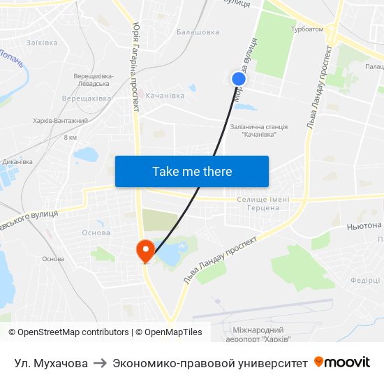 Ул. Мухачова to Экономико-правовой университет map