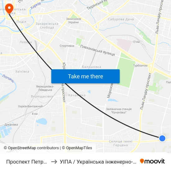 Проспект Петра Григоренка to УІПА / Українська інженерно-педагогічна академія map