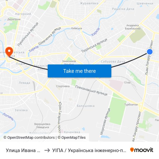 Улица Ивана Камышева to УІПА / Українська інженерно-педагогічна академія map