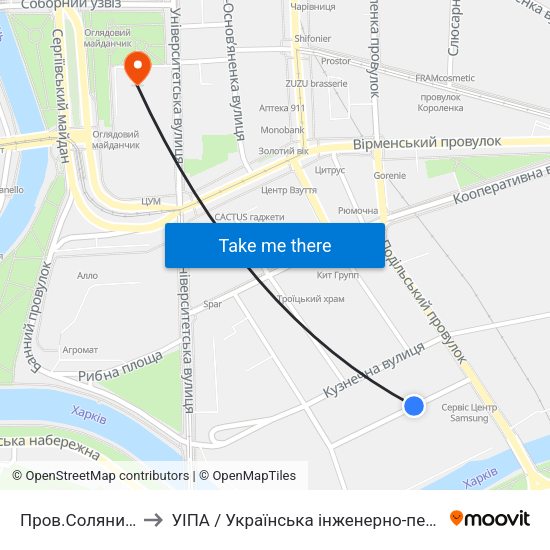 Пров.Соляниківський to УІПА / Українська інженерно-педагогічна академія map