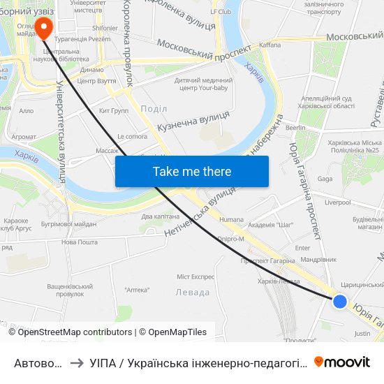 Автовокзал to УІПА / Українська інженерно-педагогічна академія map