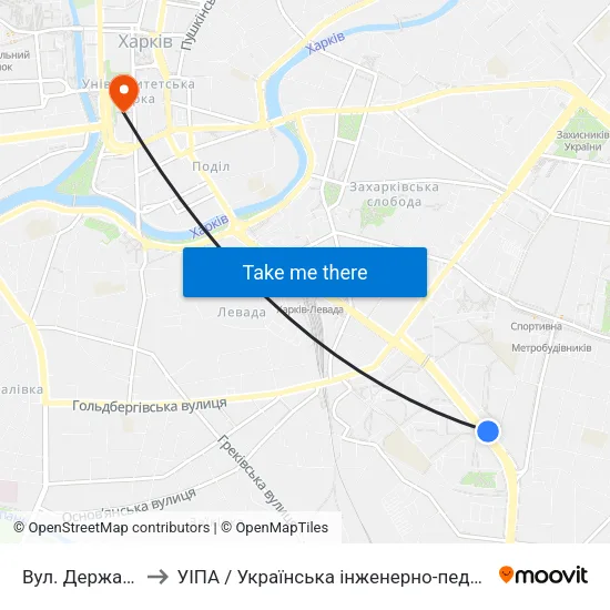 Вул. Державінська to УІПА / Українська інженерно-педагогічна академія map